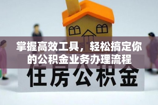 洛扎掌握高效工具，轻松搞定你的公积金业务办理流程