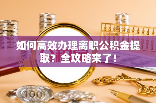 洛扎如何高效办理离职公积金提取？全攻略来了！