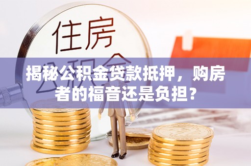 洛扎揭秘公积金贷款抵押，购房者的福音还是负担？