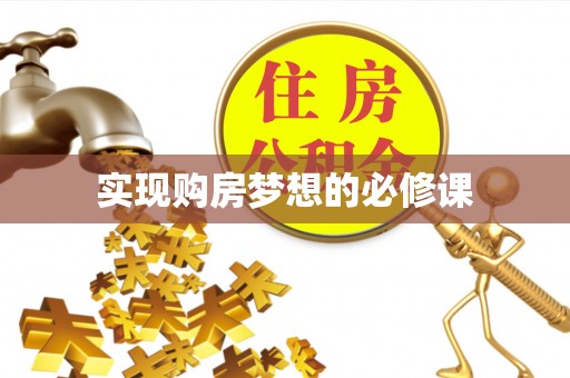 洛扎实现购房梦想的必修课