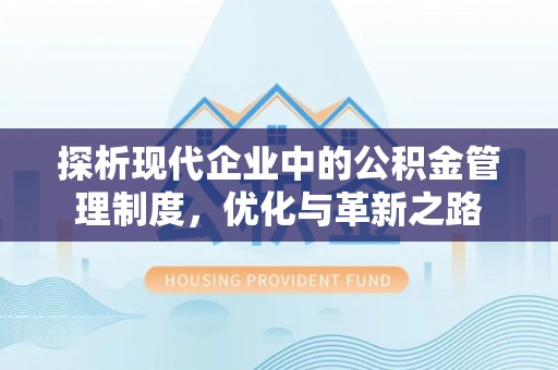 洛扎探析现代企业中的公积金管理制度，优化与革新之路
