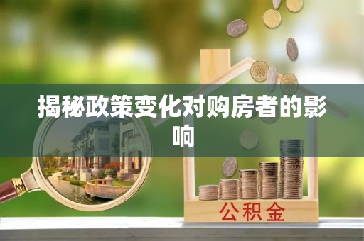 洛扎揭秘政策变化对购房者的影响