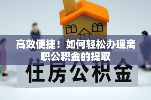 洛扎高效便捷！如何轻松办理离职公积金的提取